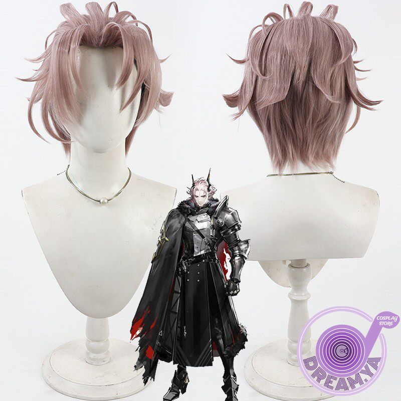 Synthetic Wigs - Peruca Cosplay Theresis Arknights Rosa Curta