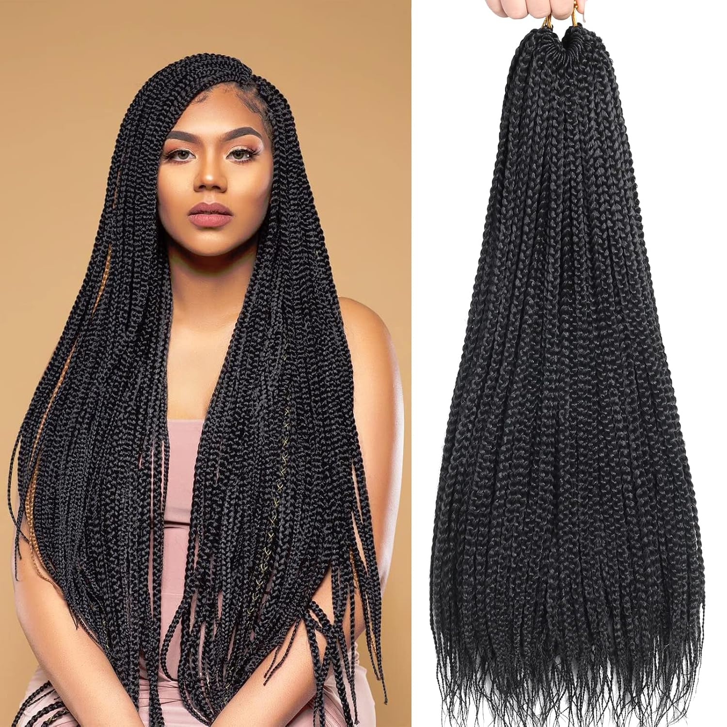 Synthetic Braided Wigs For Black Women - 6 Pacotes de Tranças Box Braids
