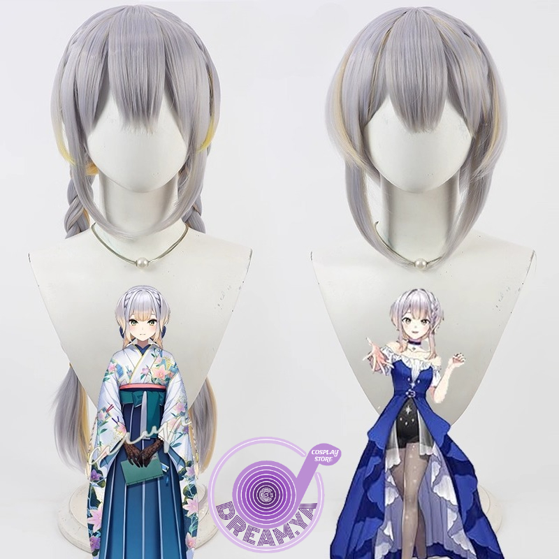 Synthetic Wigs - Shioriha ruri peruca cosplay vtuber cinza