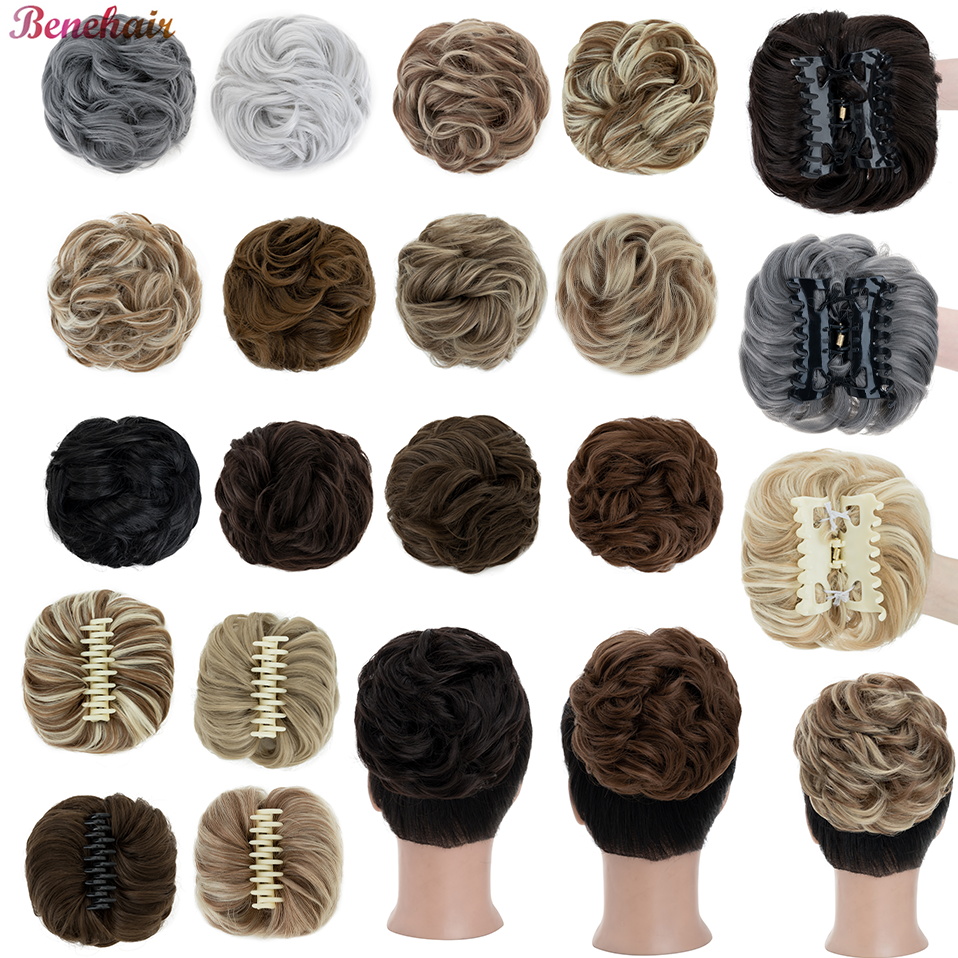 Claw Clip Messy Bun Hair Piece - Benehair-Clipe Sintético em Chignon para Mulheres,