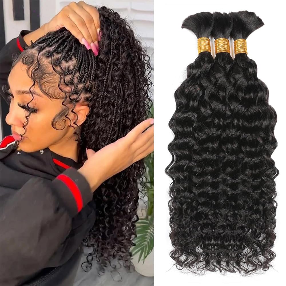 Cabelo Humano Ondulado para Tr - Water Wave Bulk Human Hair For Braiding avaliação e preço
