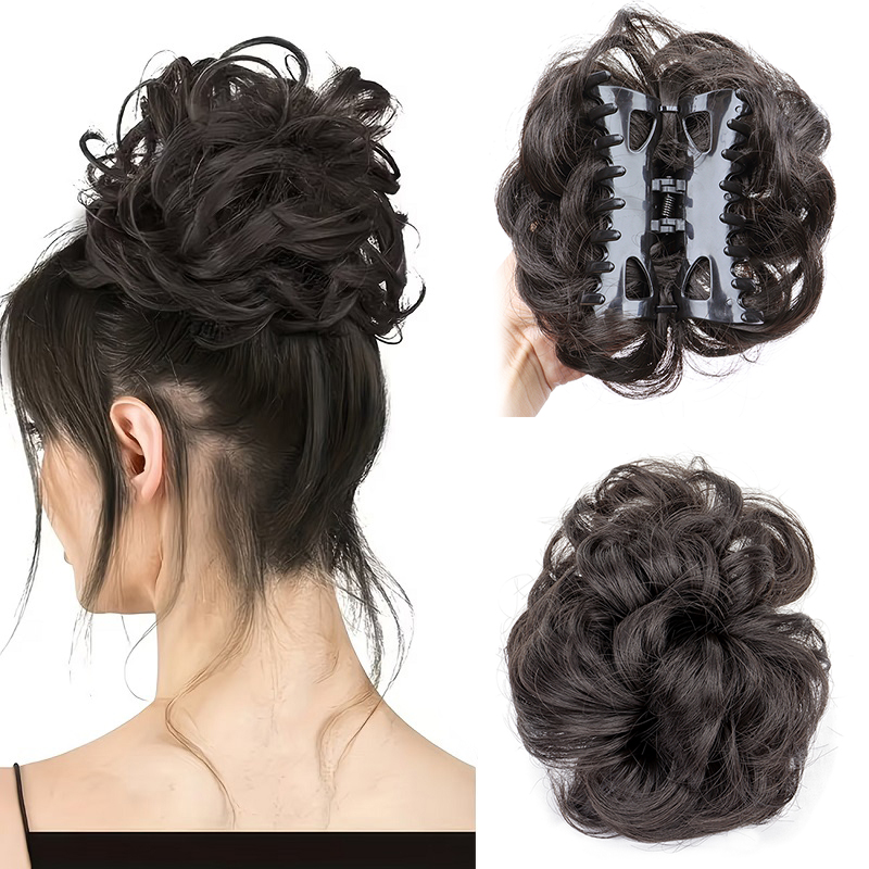 Coque Sintético Desgrenhado co - Claw Clip Messy Bun Hair Piece avaliação e preço