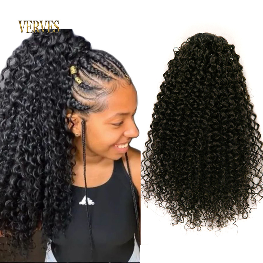 VERVES Cordão Sintético Puff R - Drawstring Afro Curly Puff Ponytail avaliação e preço