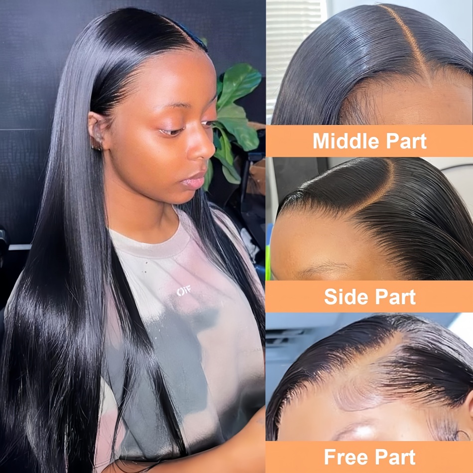 Perucas de Cabelo Humano Liso  - Hd Lace Frontal Wig Human Hair Pre Plucked avaliação e preço