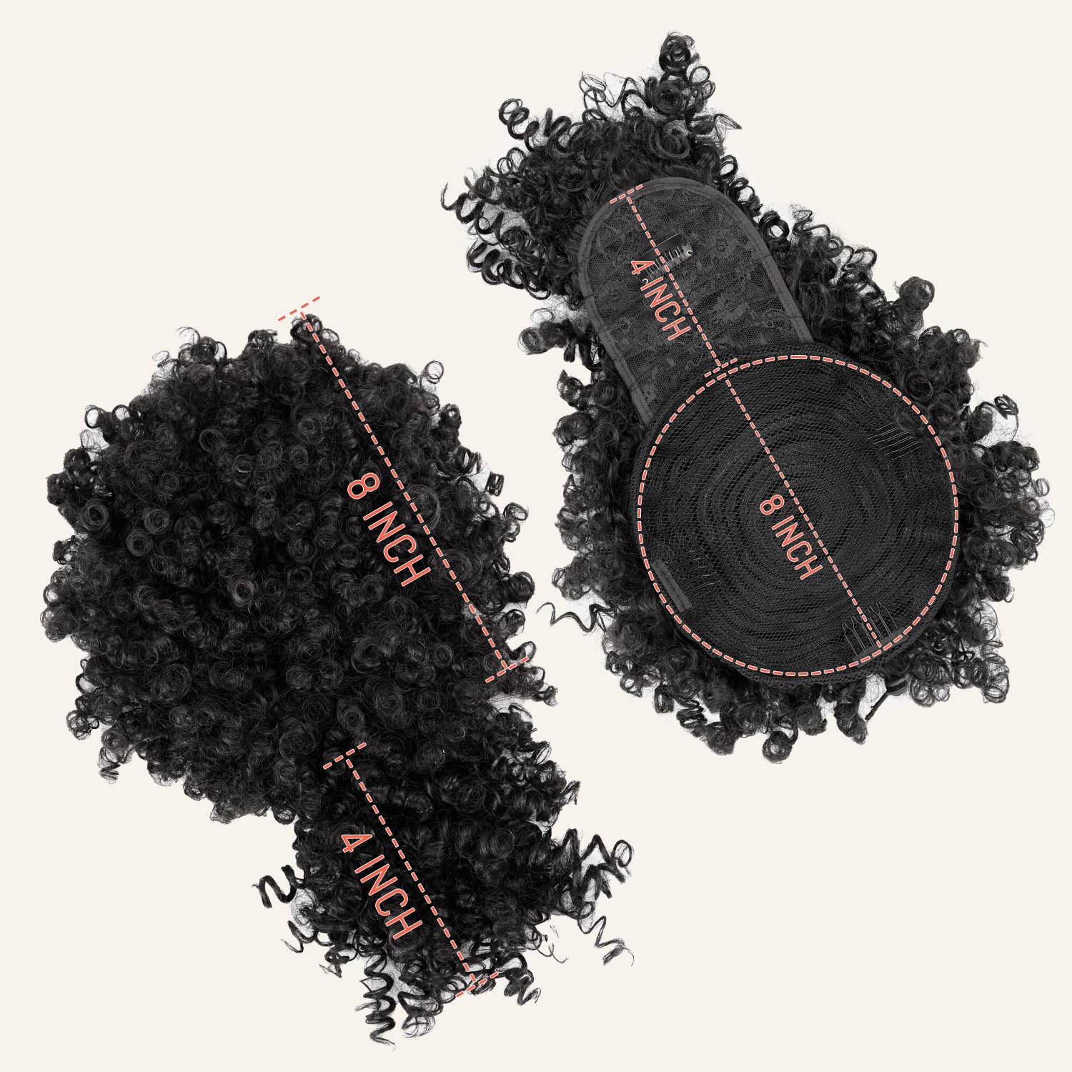 Rabo de Cavalo Curto com Franj - Drawstring Afro Curly Puff Ponytail avaliação e preço