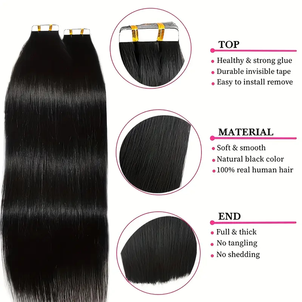 Fita em extensões de cabelo em - Invisible Tape In Extensions Real Hair avaliação e preço
