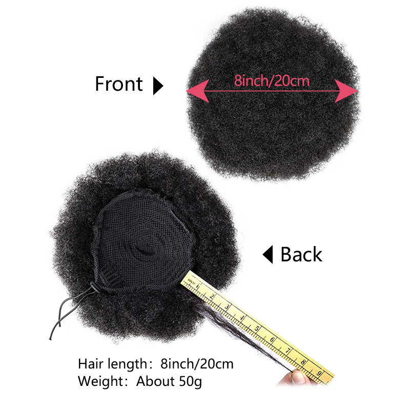 8 Polegada afro puff cordão ra - Drawstring Afro Curly Puff Ponytail avaliação e preço