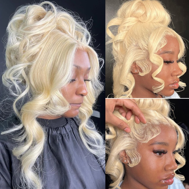13x4 13x6 360 hd transparente  - 613 Blonde Body Wave Lace Front Wig avaliação e preço