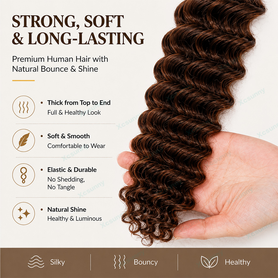 Cor # Extensões de Cabelo Huma - Water Wave Bulk Human Hair For Braiding avaliação e preço
