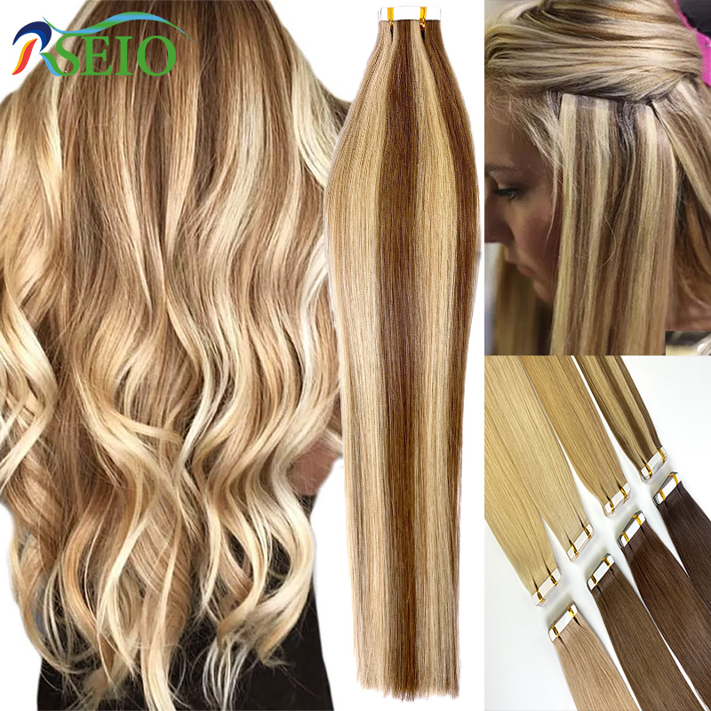 RSEIO-fita reta-em extensões d - Invisible Tape In Extensions Real Hair avaliação e preço