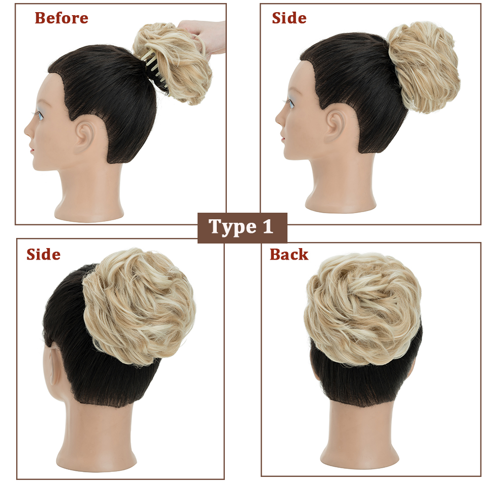 Benehair-Clipe Sintético em Ch - Claw Clip Messy Bun Hair Piece avaliação e preço