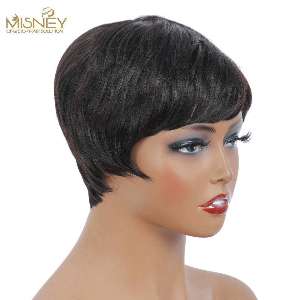 Cabelo humano curto perucas pi - Short Pixie Cut Wig Human Hair Cheap avaliação e preço