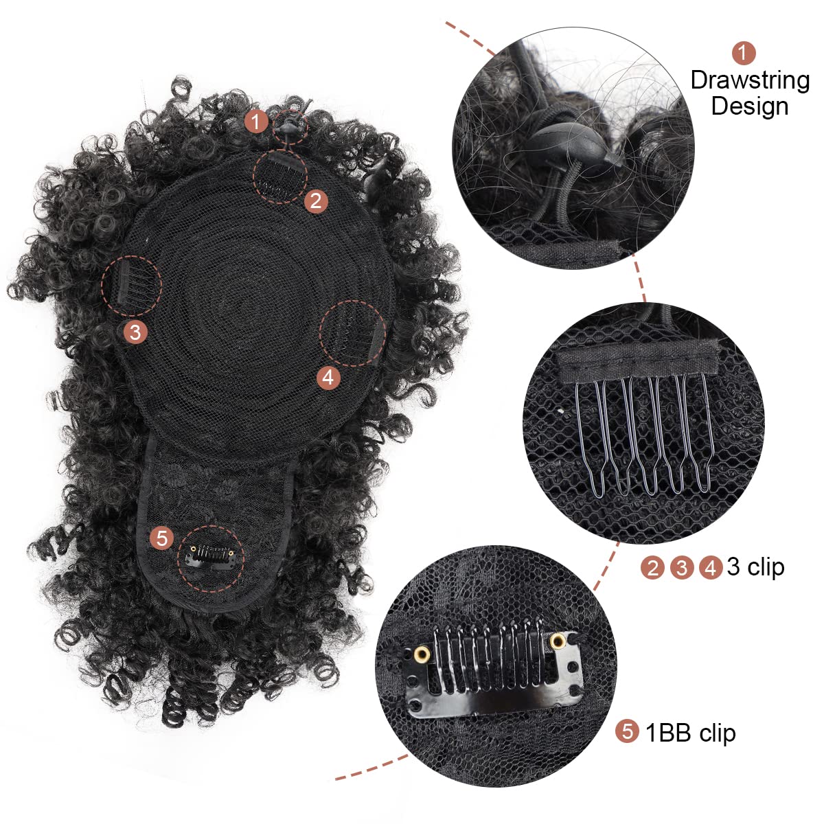 Afro Puff rabo de cavalo sinté - Drawstring Afro Curly Puff Ponytail avaliação e preço