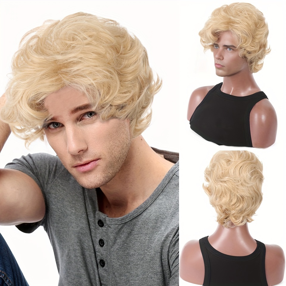 Peruca Loira Masculina Curta O - Synthetic Wigs avaliação e preço