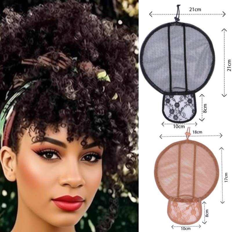Rede de Cabelo Afro Ajustável  - Drawstring Afro Curly Puff Ponytail avaliação e preço