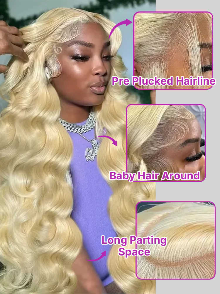 Peruca de Cabelo Humano Loiro  - 613 Blonde Body Wave Lace Front Wig avaliação e preço
