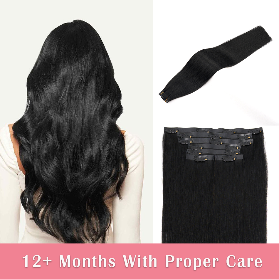 Extensões de cabelo com clipe  - Seamless Clip In Hair Extensions Human Hair avaliação e preço