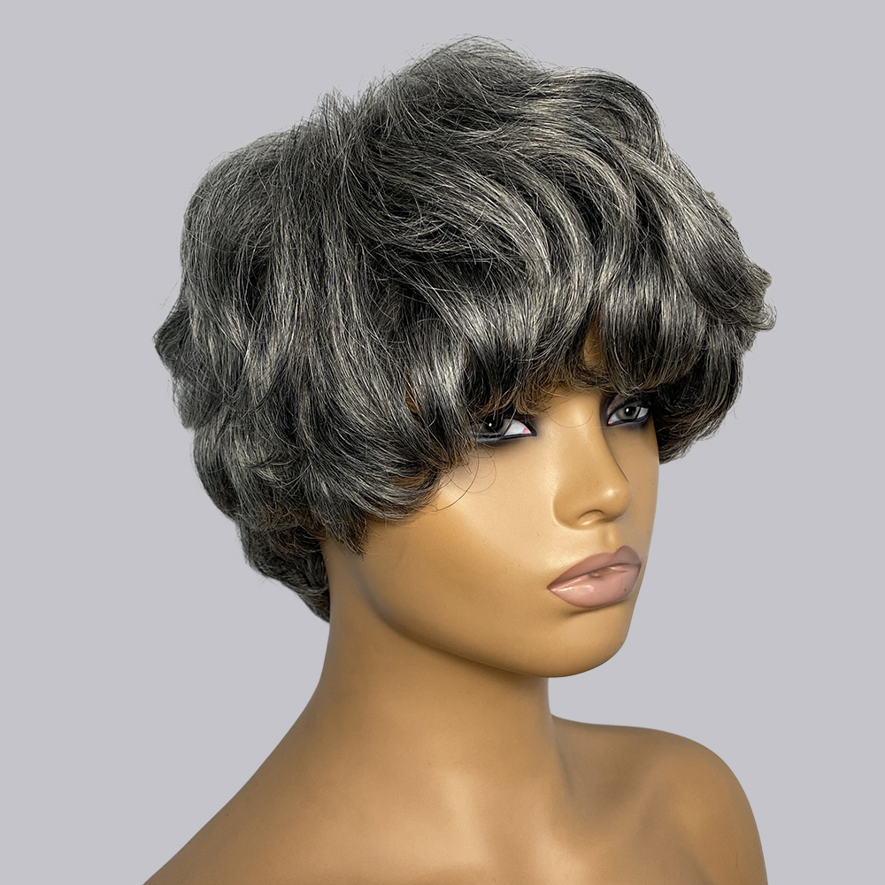 Perucas de cabelo humano com c - Short Pixie Cut Wig Human Hair Cheap avaliação e preço
