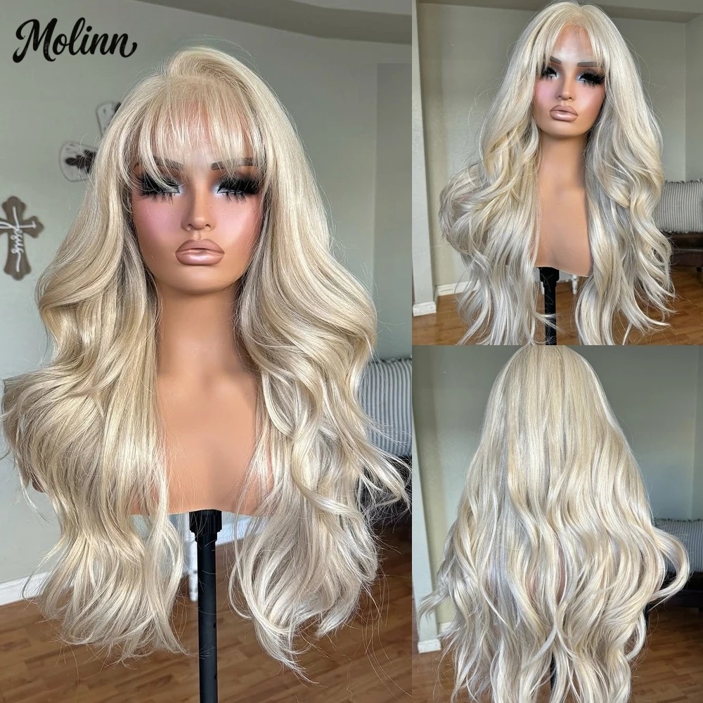 Peruca Sintética Loira 613 com - 613 Blonde Body Wave Lace Front Wig avaliação e preço