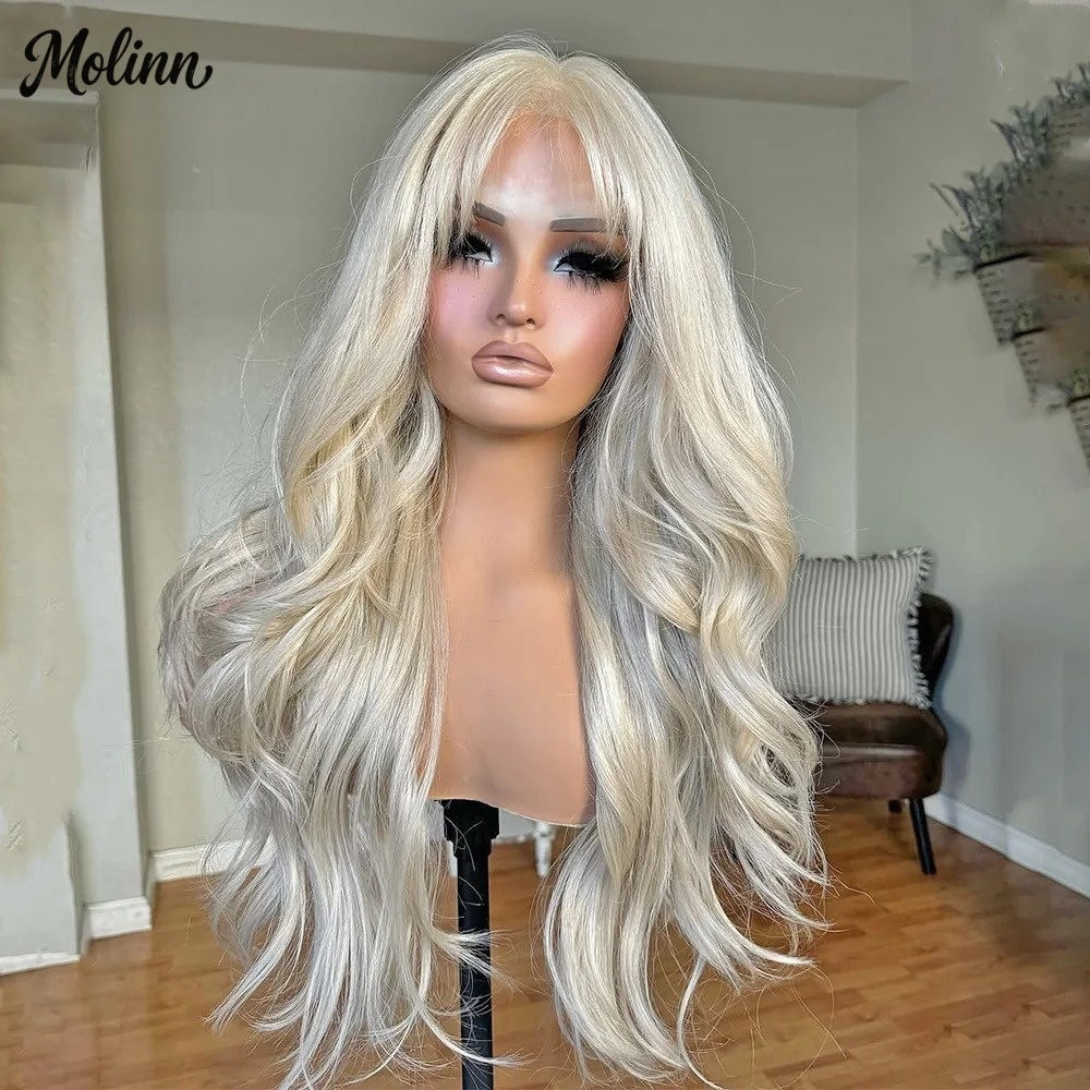 Peruca Sintética Loira 613 com - 613 Blonde Body Wave Lace Front Wig avaliação e preço