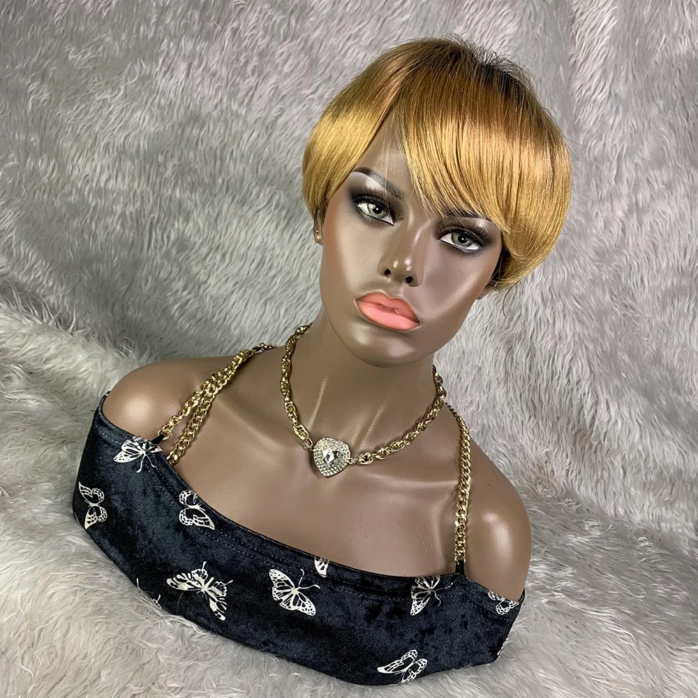 8 Polegada curto remy peruca d - Short Pixie Cut Wig Human Hair Cheap avaliação e preço
