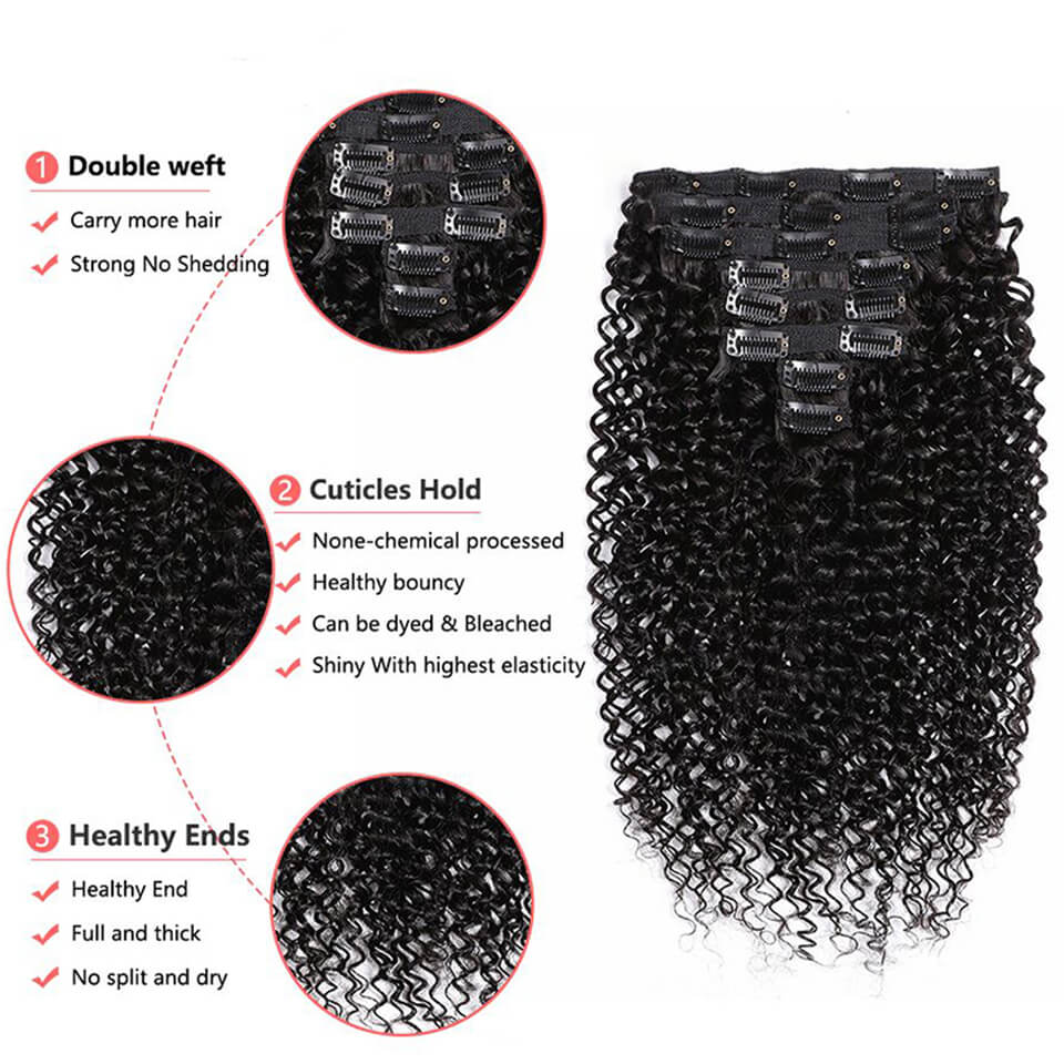 Extensões de cabelo humano cac - Seamless Clip In Hair Extensions Human Hair avaliação e preço