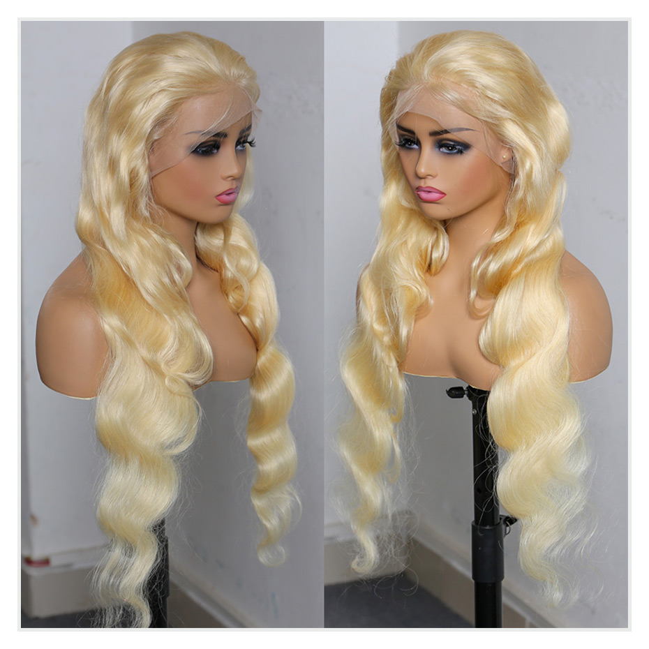 613 mel loira 13x4 frente do l - 613 Blonde Body Wave Lace Front Wig avaliação e preço