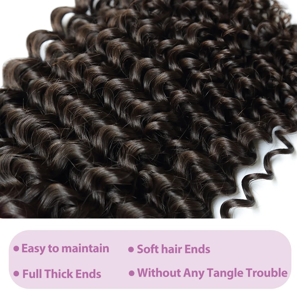 Pixie onda pacotes de cabelo c - Deep Wave 3 Bundles With Closure avaliação e preço