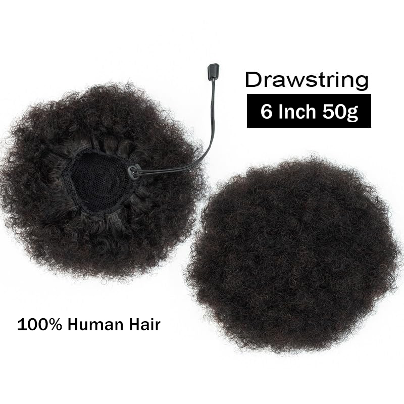 Afro kinky puffs 100% cabelo h - Drawstring Afro Curly Puff Ponytail avaliação e preço